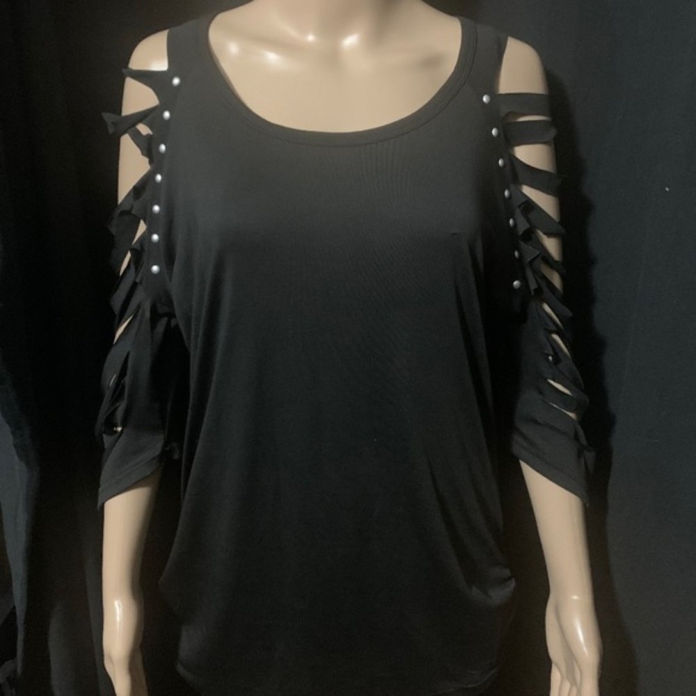 Lucky Long Sleeve Shirt with cut out Sleeves Size